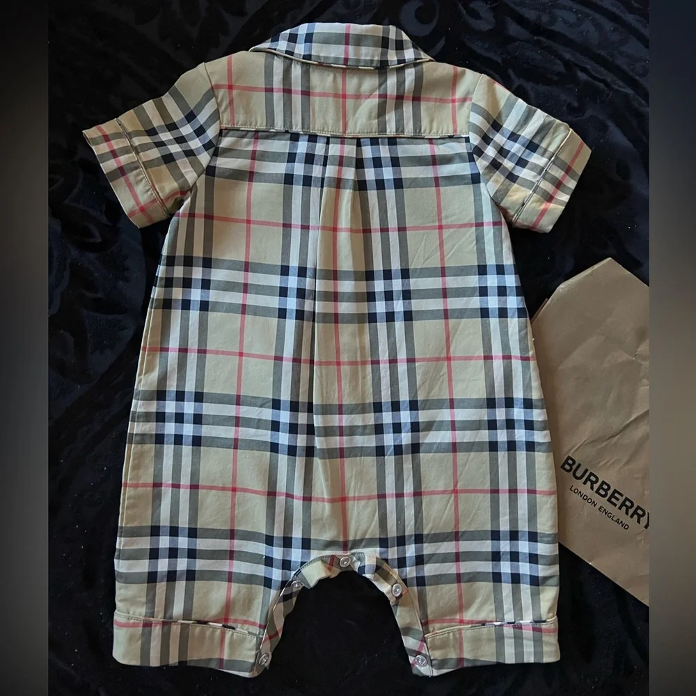 Burberry Vintage Check Stretch Cotton PlaySuit - Picture 2 of 5